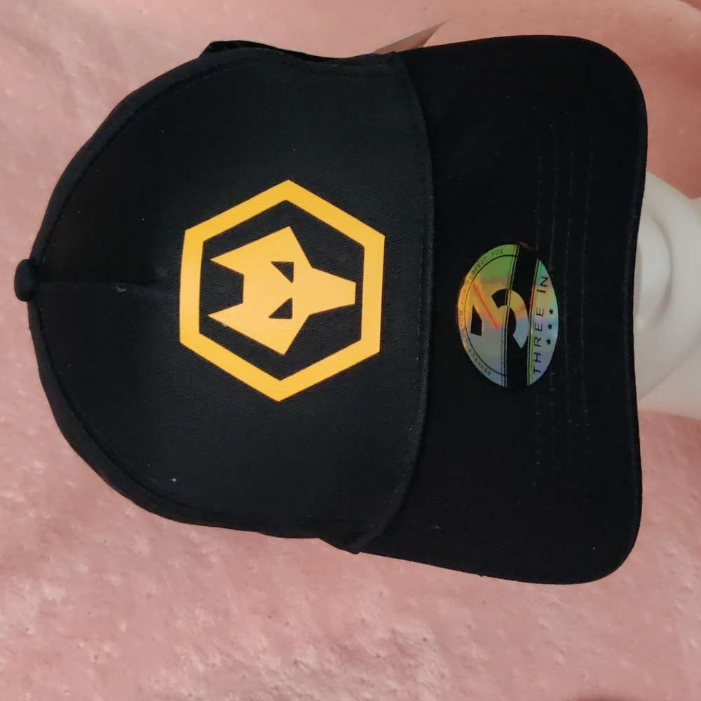 New in package Three in cap/hat adjustable velcro back